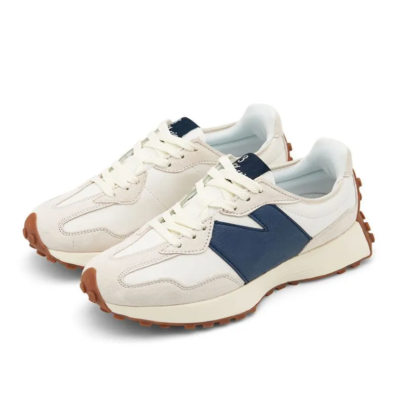 N 327 tênis masculino sapatos esportivos branco marinho tênis azul luz camelo branco grama verde mar sal feijão vermelho leite cinza escuro feminino baixo jogging sapato de caminhada