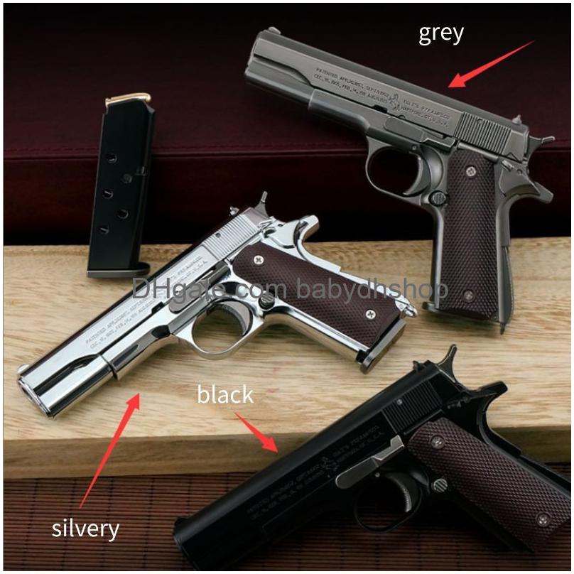 1911 Alloy Water Gel Blaster Metal Airsoft Toy Gun Manual Shooting Model For Adts Collection Movie Props Toy ratio 1:2.05