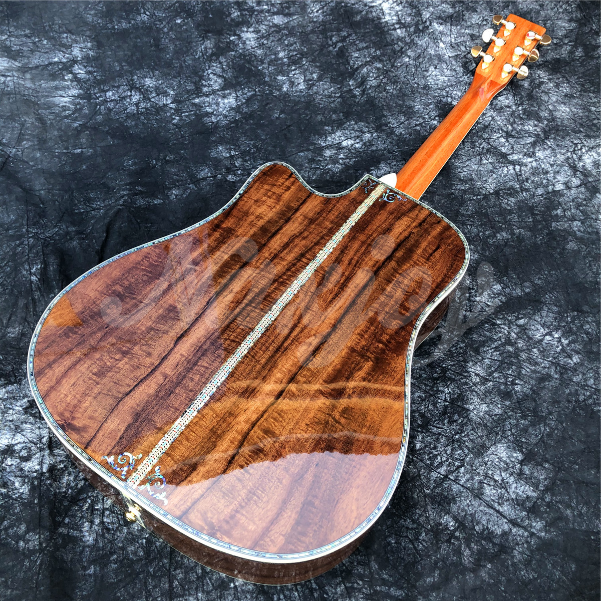 Cutaway 41 pollici D Style All Koa Wood Acoustic Guitar Intarsi in vero abalone Albero della vita