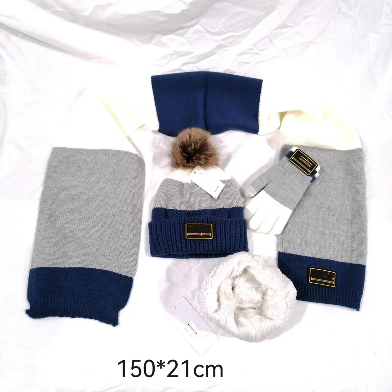 Ensemble de gants et écharpe pour femmes, chapeau d'hiver, bonnet tricoté chaud, gants pour écran tactile, ensemble écharpe longue, gants et écharpes doux pour écran tactile