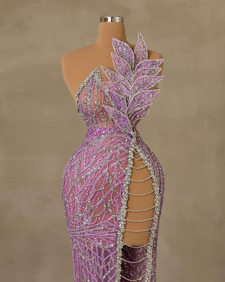 2023 Aso Ebi Arabic Sheath Lilac Prom Dress Beaded Crystals Sexy Evening Formal Party Second Reception Birthday Engagement Gowns Dresses Robe De Soiree ZJ32