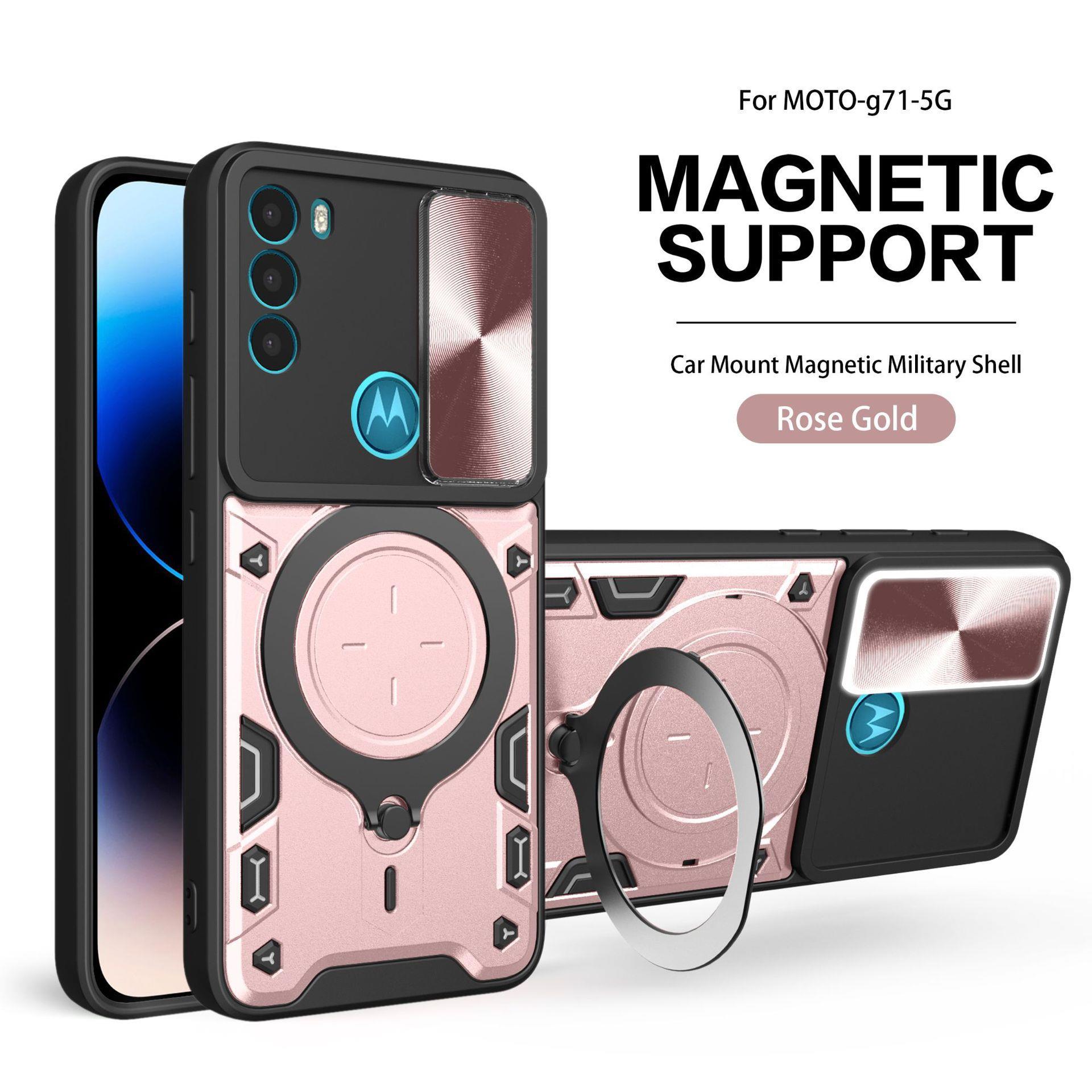 För Motorola Moto G Pure Power Play Stylus 4G 5G 2023 G71 5G One Edge 20 30 Pro Ultra Armor Cases Magnetic Car Holder Metal Ring Slide Camera Lens Protec Case