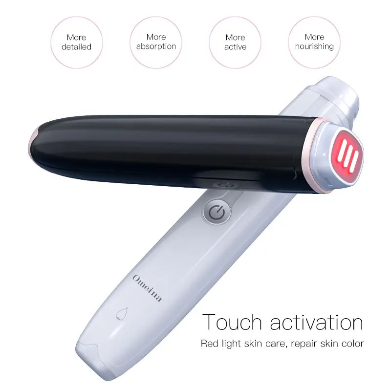 Electric Ionic Vibration Eyes Facial RF Wand Eye Beauty Massager Device for Dark Circle Eye Bags Wrinkle Removal Anti Aging Radio Frequency Skin Rejuvenation