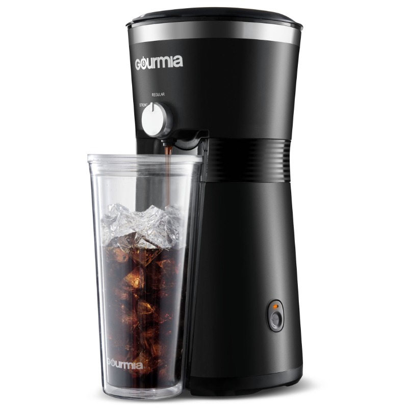 Gourmia Iced Coffee Maker mit 25 Fl oz. Wiederverwendbarer Becher, schwarz