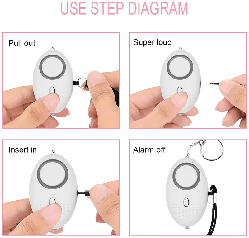 1X Persoonlijk Zelfverdediging Alarm Meisje Vrouwen Oude man Beveiliging Bescherm Alert Veiligheid Scream Luid Sleutelhanger 130db Ei -20240325