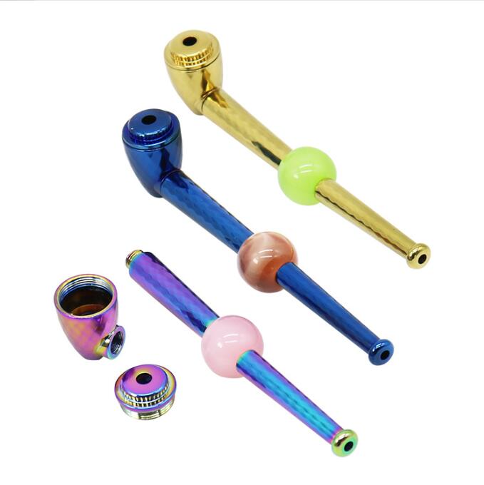 Latest Colorful Diamond metal Smoking Pipe Multiple Colors Filter Jamaica Tobacco Cigarette Hand Spoon Pipes Tool Accessories Oil Rigs