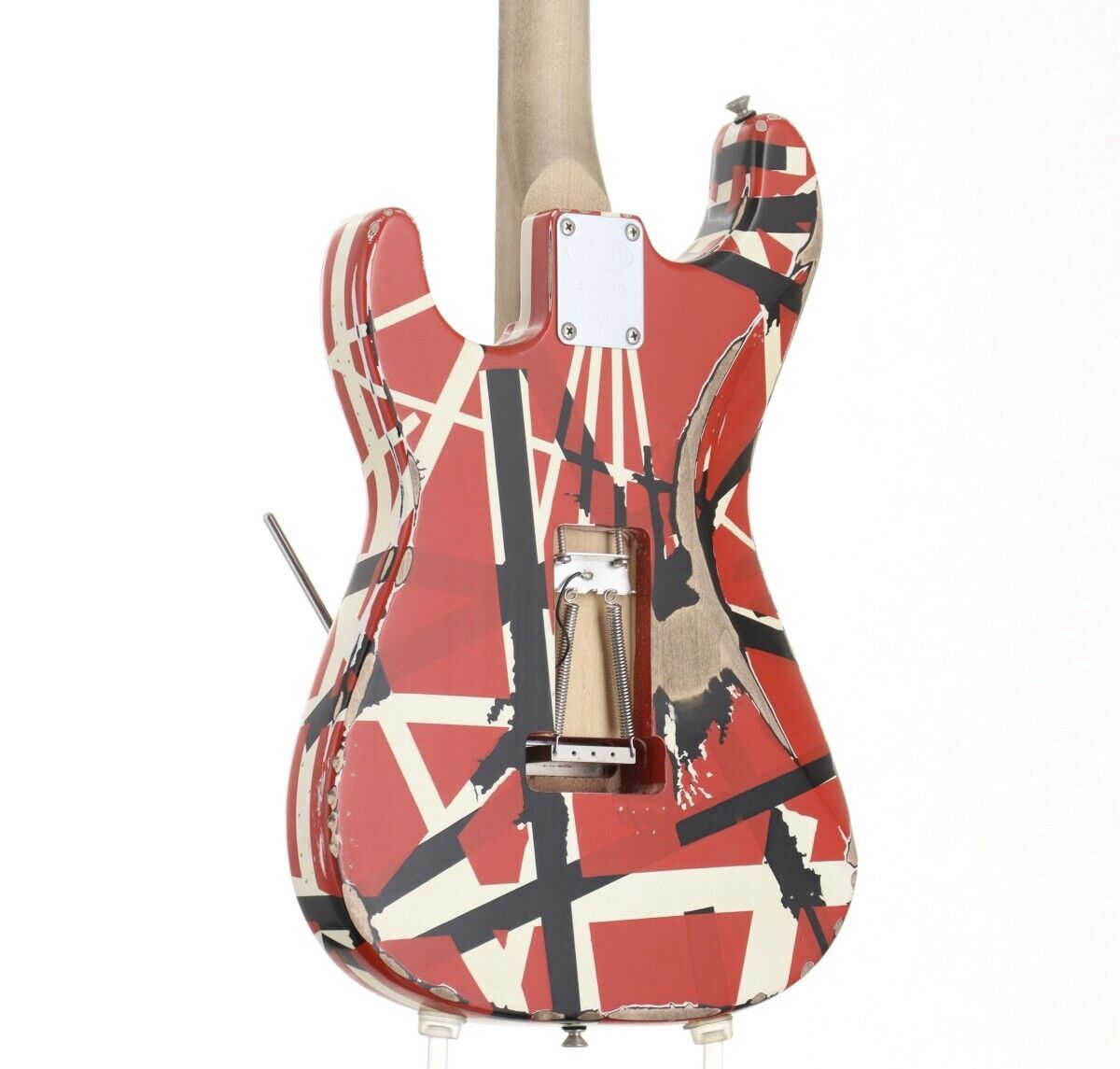 EV H Striped Series Frankie Red Black White Relic Elektrische gitaar