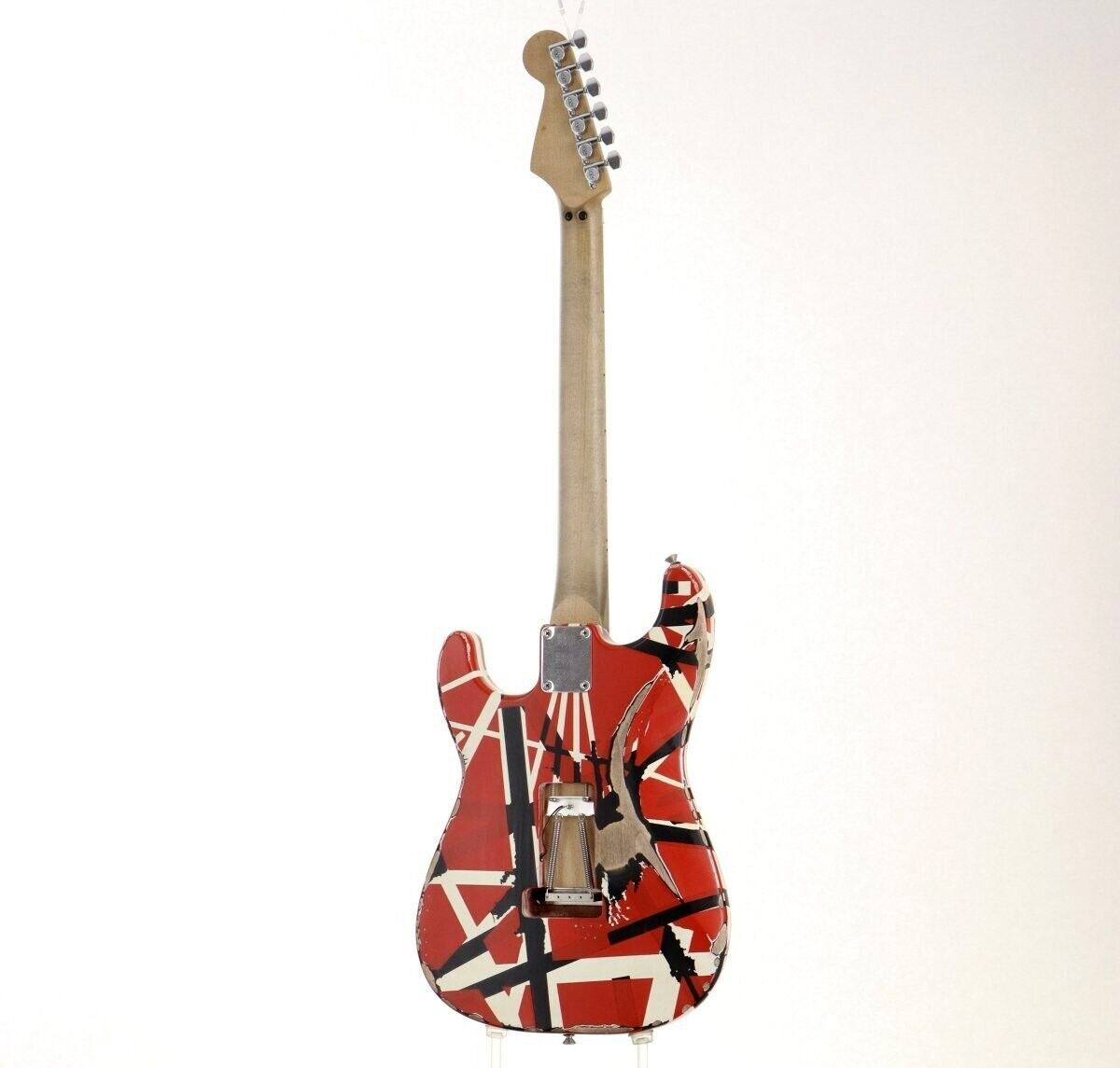 EV H Stripe Series Frankie Red Black White Relic Guitare électrique