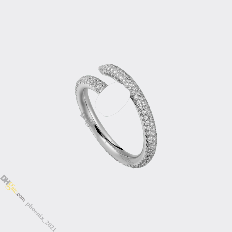 T GG Nail Ring Jewelry Designer for Women Diamond-Pave Designer Ring Titanium Steel Gold-Plated Never Fading Non-AllergicSilver Ring Store/21621802