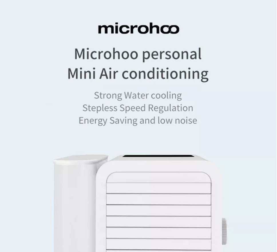 Microhoo Mini Portable Air Conditioner Fan Cooler 1000 ml Aromaterapi Essential Oil Diffuser Fast Cooling Firidifier Hushåll