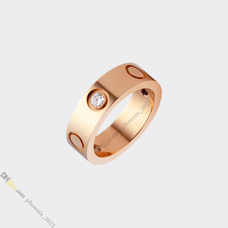 Дизайнерский кольцо ювелирного дизайнера для женщин Love Ring Distant Diamonds Кольцевые титановые стальные кольца Голд.