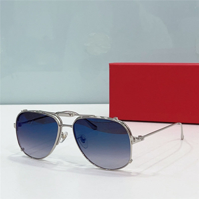 Neue modische Clip-On-Sonnenbrille SANTOS mit galvanisiertem K-Gold-Pilotrahmen, beliebte High-End-UV400-Schutzbrille für den Außenbereich