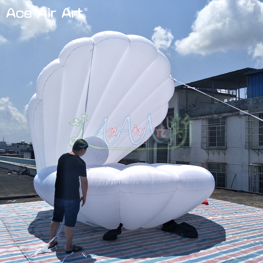 Inflatable Advertising Shell Model Giant Advertising LED Seashell Dome Model with Air Blower for Wedding Party Decoration