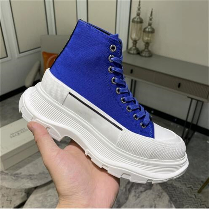 Designer Running shoes Tread Slick Low Casual Canvas Shoes Boots Lace Up Leather Luxury Women Men For White Black Trainer Platform Sneakers LadiesTrainers