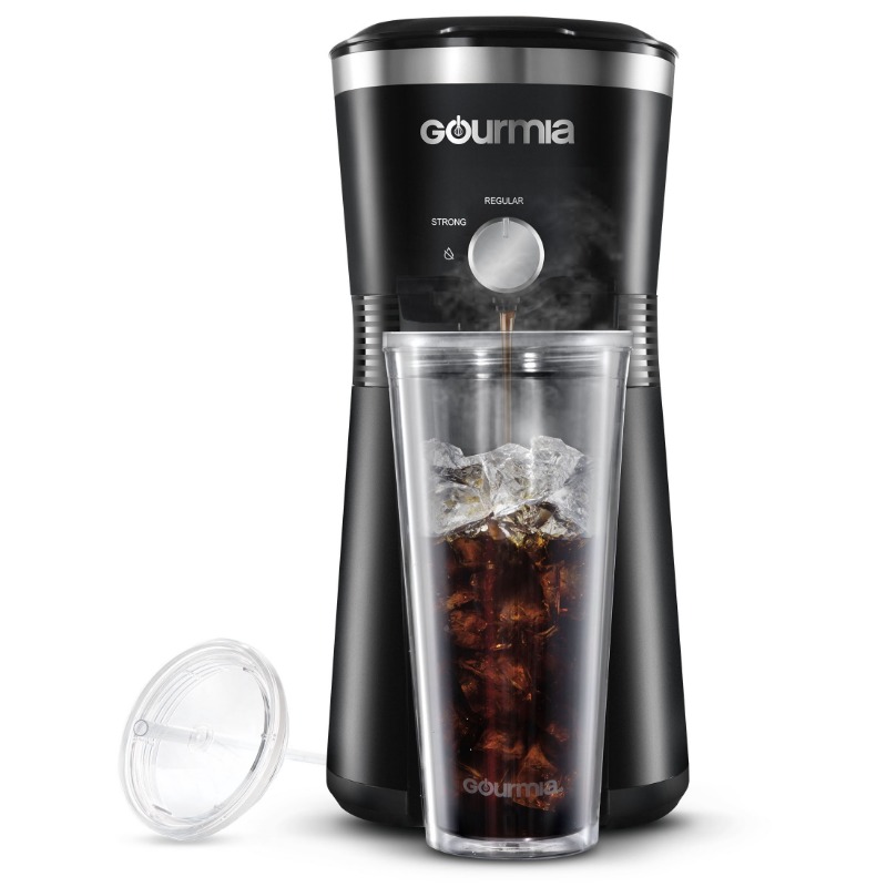 Gourmia Iced Coffee Maker mit 25 Fl oz. Wiederverwendbarer Becher, schwarz