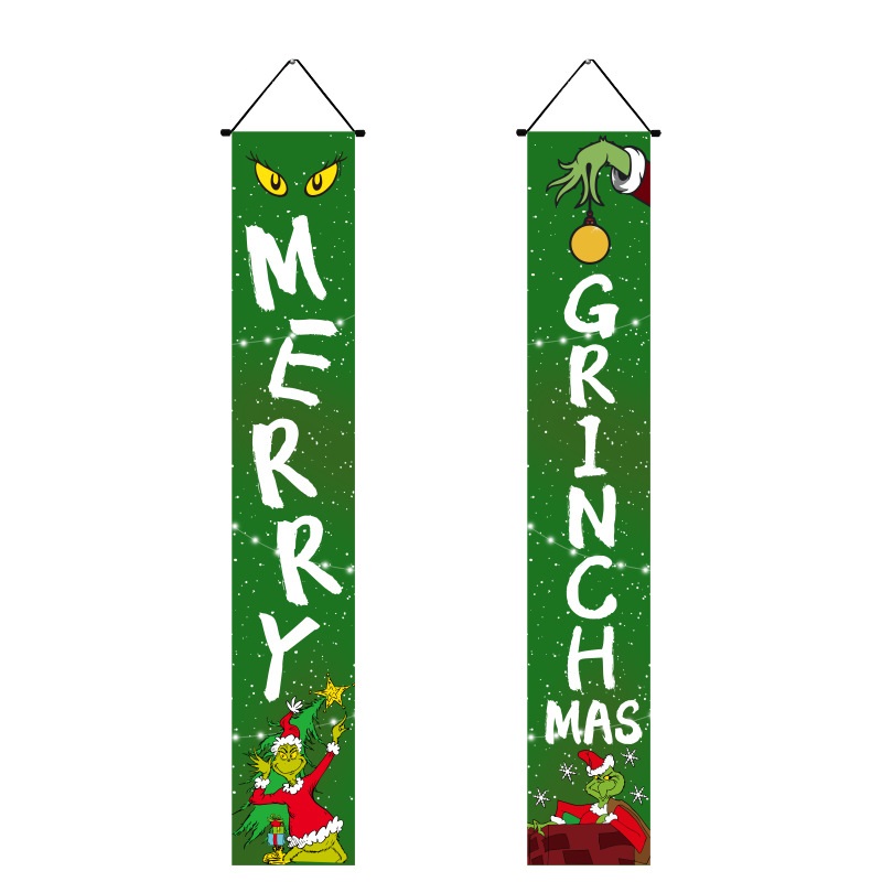 Banderas de adorno navideño de 180x30cm, cartel para porche, cartel para puerta de bienvenida, decoración colgante, pancartas SDJ202101666
