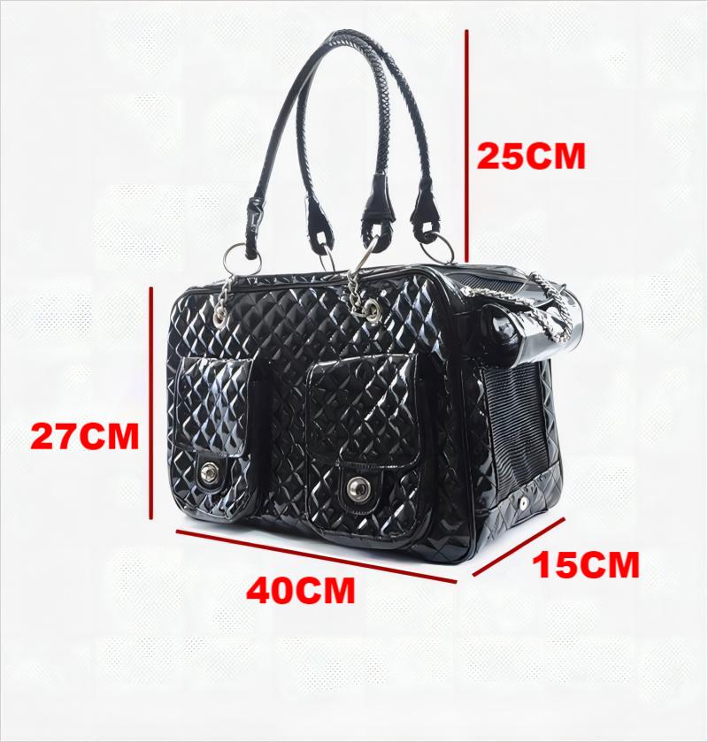 YUEXUAN Designer Fashion Tote Dog Cat Pet Carrier Bag PU Pelle Borsa cani piccola media Borsa cani Borsa grande gatti Borsa cani da compagnia Borsa cani da escursionismo all'aperto, Nero, Bianco