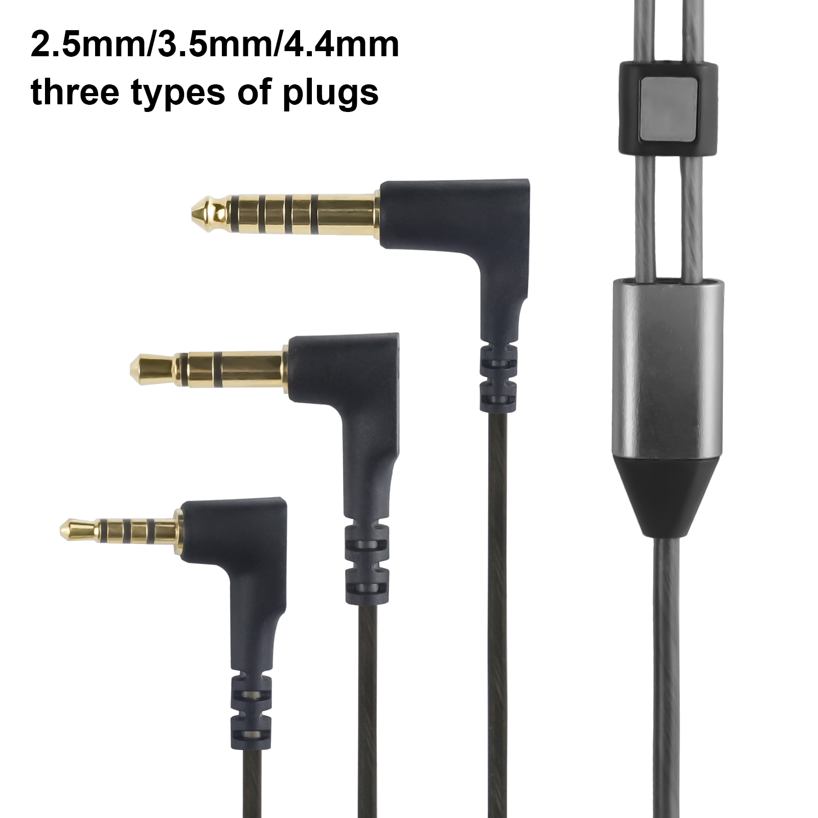 Ersatzkabel mit Mikrofon für Sennheiser IE300 IE600 IE900 akg N5005 Upgrade-Kopfhörerkabel 2,5 mm/3,5 mm/4,4 mm blankes, wiederverwendbares Kabel