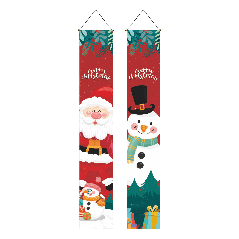 180x30 cm Bandiere di ornamenti natalizi Babbo Natale nano Benvenuto Porta Banner Tessuto in poliestere 100D Appeso Decorazione Banner SDJ202101666