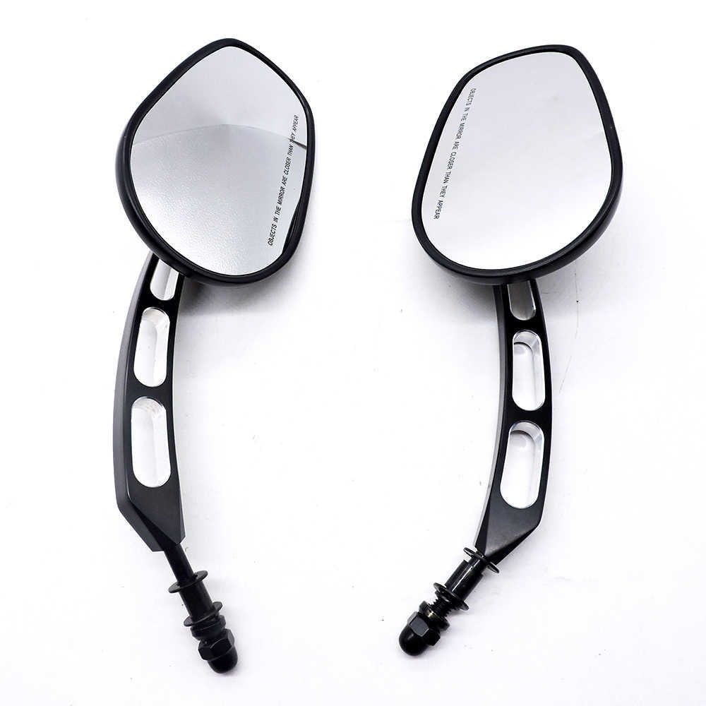 Motorcycle rearview mirror modified Harley reverse mirror All aluminum retro personality large mirror 8MM universal mirror x0901