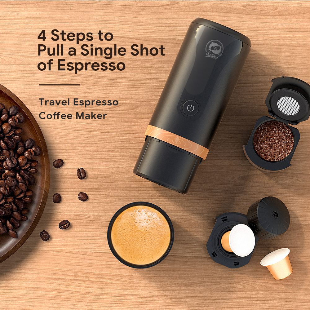 Portable Electric Italian Capsule Coffee Machine USB Rechargeable Automatic Espresso Cup Hot and Cold Extraction Coffee Maker
