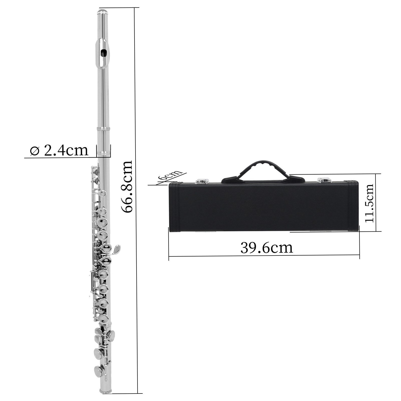 Fletu Mosiądz Nickel Stated 16 -Hole C Key Instrument Instrument Instrumentu drewnianego