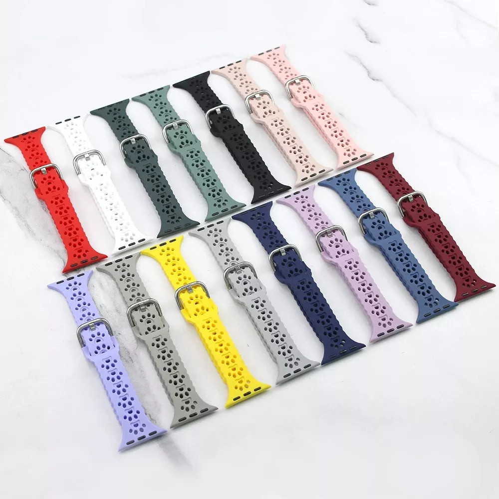 Cartoon Silicone Cat Dog Paw Cutout Watch Band för Apple Watch Strap Kid för IWatch Series 9/8/7/1/2/3/4/5/6/Ultra 2/Ultra Smart Watch Straps