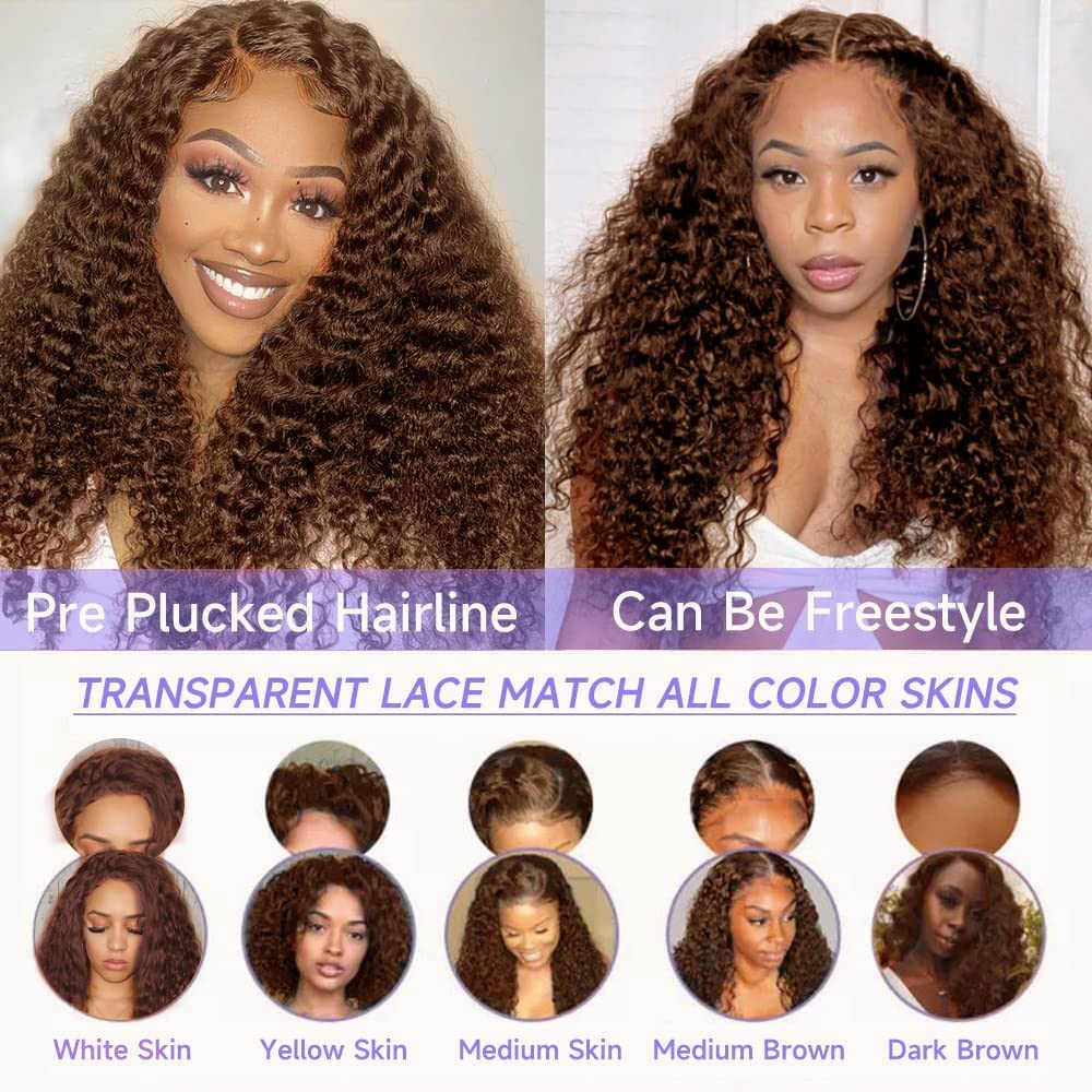 茶色の巻き巻き13x4 HDレース正面ウィッグglueless hair hair wig wave wave lace front wigsブラジルの130密度