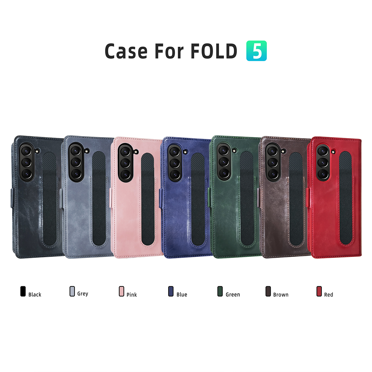 Samsung Galaxy Z Fold 5 Case Flip Book Pen Slot Wallet Card Protection CoverのためのPUレザー