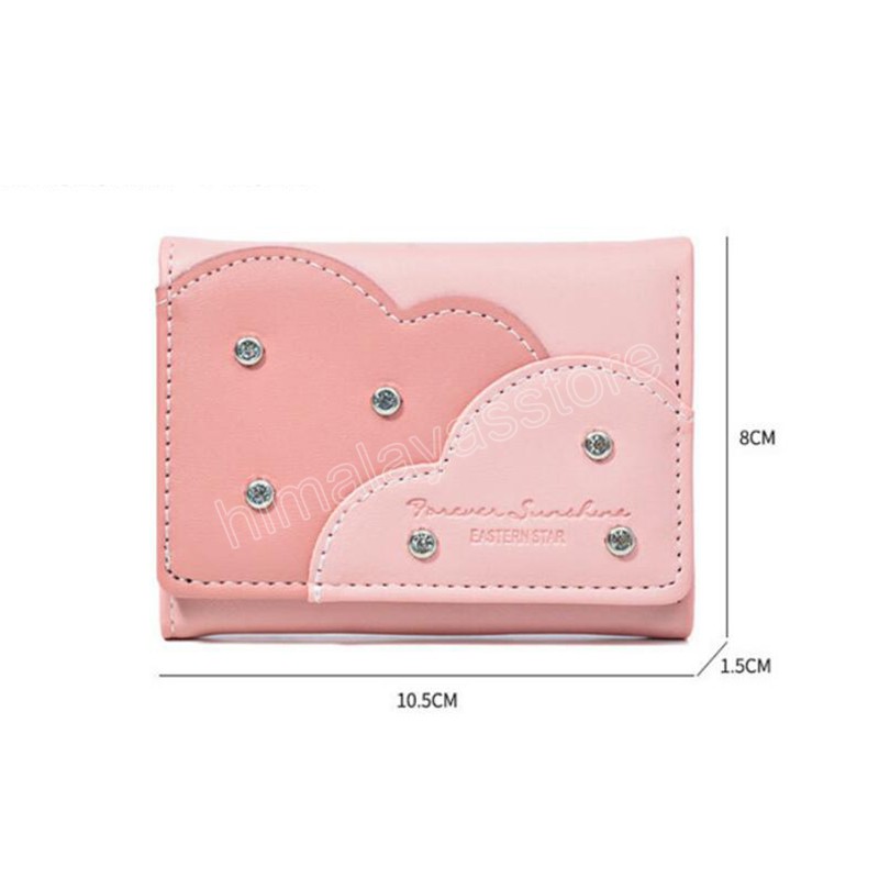 Large Capacity Multi-card Simple Short Wallet Rivet Student Korean Women's Three-fold PU Leather Coin Purse Girl Card Holders