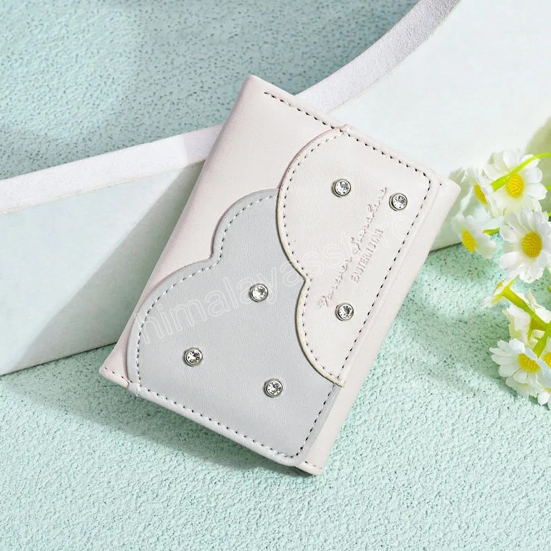 Large Capacity Multi-card Simple Short Wallet Rivet Student Korean Women's Three-fold PU Leather Coin Purse Girl Card Holders