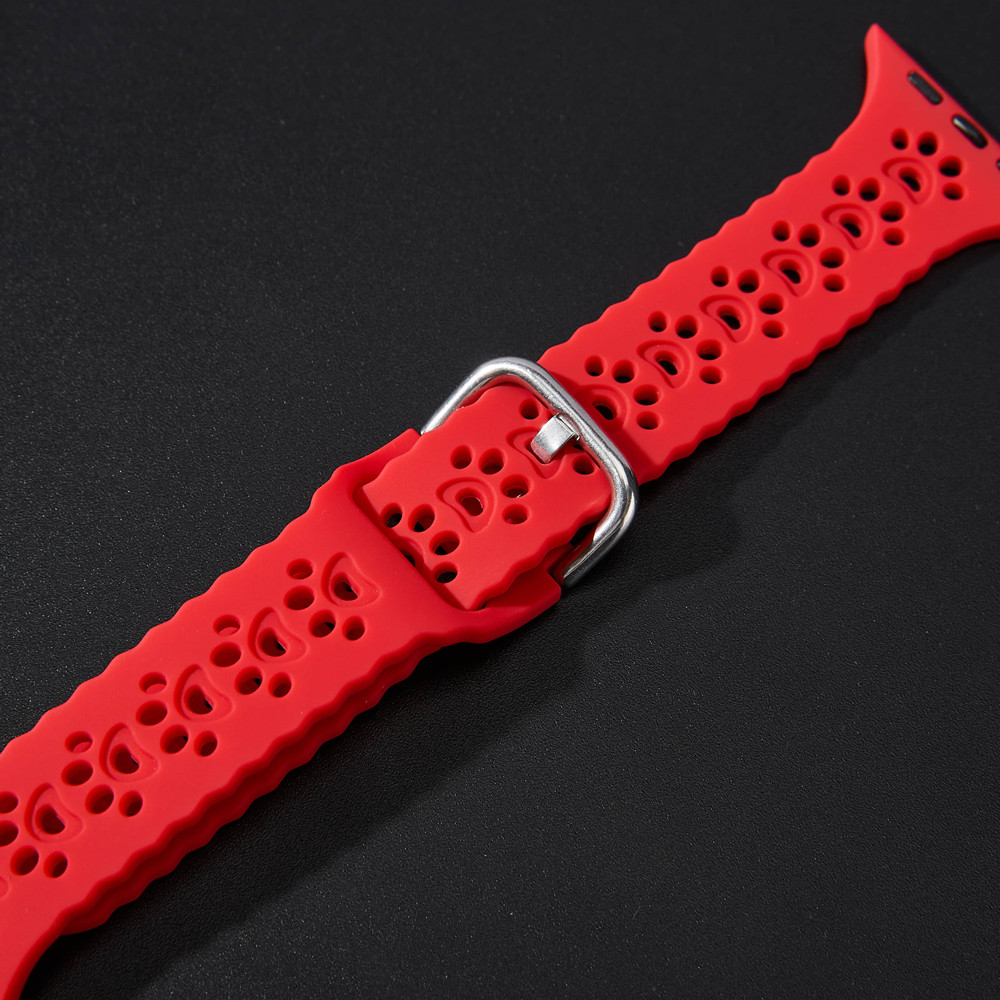 Cartoon Silicone Cat Dog Paw Cutout Watch Band för Apple Watch Strap Kid för IWatch Series 9/8/7/1/2/3/4/5/6/Ultra 2/Ultra Smart Watch Straps