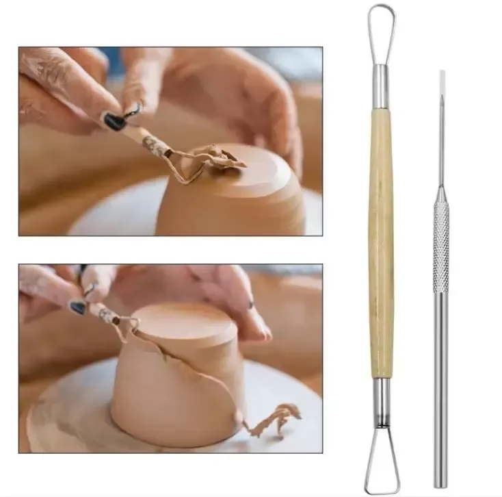 UPS Reusable Diy Pottery Tool Kit Home Handwork Clay Sculpture Ceramics Molding Drawing Tools