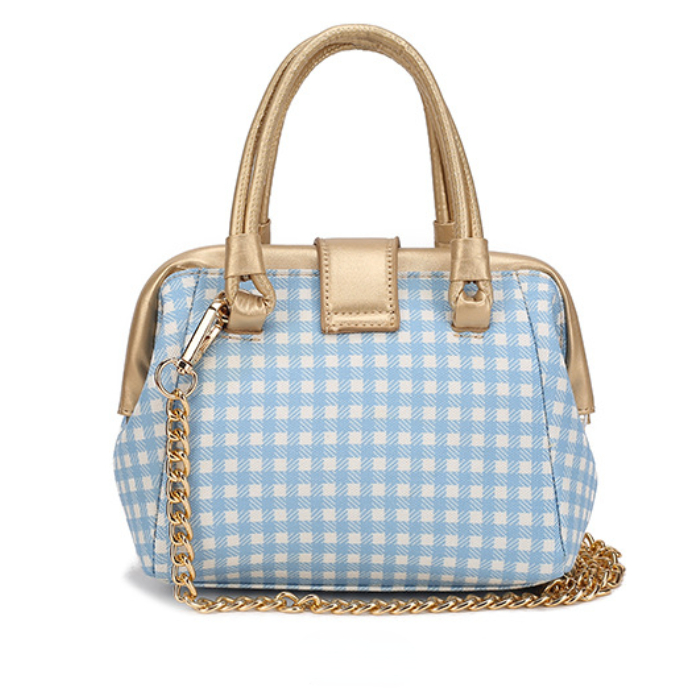 Borse firmate da donna Borsa a tracolla scozzese blu stampa Saturno Borsa a tracolla carina