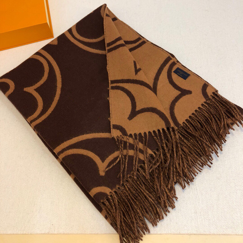 Designers Cashmere Jacquard Long Tassel Scarf for Women Luxury Designer Wool Knit Scarves Fashion Old Flower High Quality Head Scarfs Shawl Plaid Hijab Sciarpa