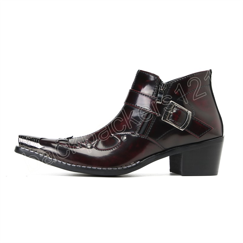 Primavera outono masculino salto alto couro formal vestido botas estilo britânico casamento alto sapatos pontiagudos botas de moda