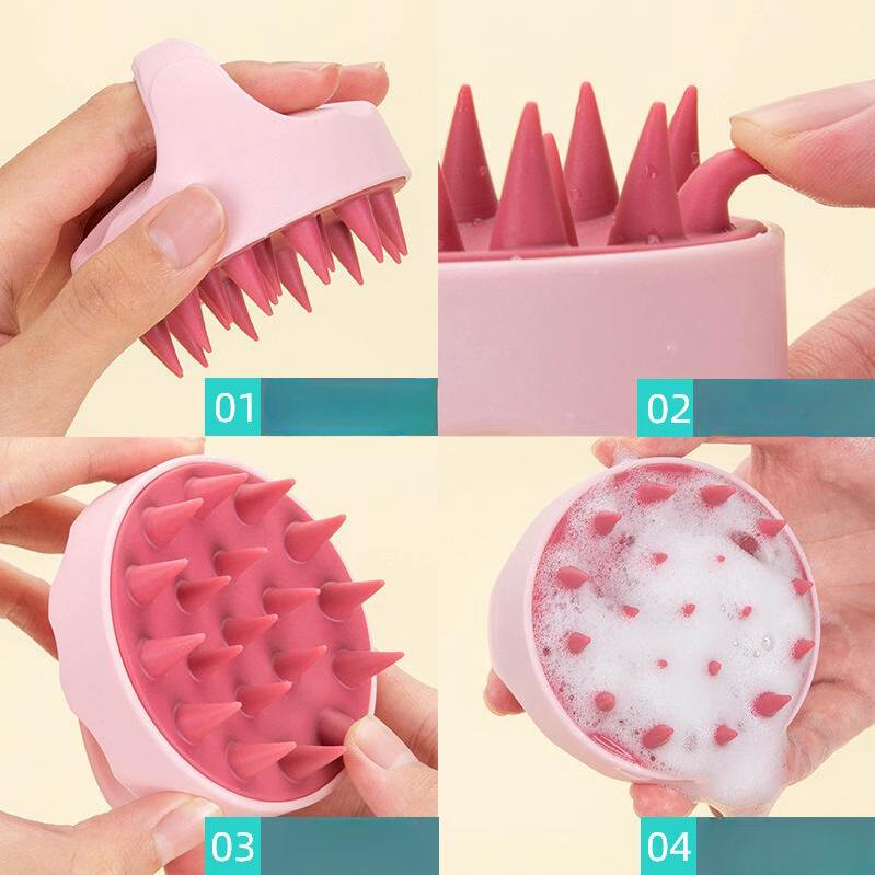 Shampooing en silicone Brosse de massage du cuir chevelu Brosse à cheveux pour bébé Tête Corps pour laver les soins propres Racine des cheveux Démangeaisons Brosse de douche Outil de massage Q586