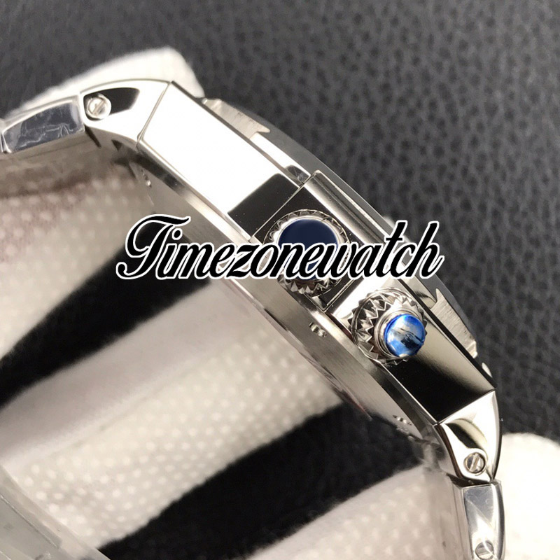 TWA New Overseas Dual Time 47450 A1222 Power Reserve Cal.1222 SC Orologio automatico da uomo quadrante blu con cinturino in acciaio inossidabile Orologi Timezonewatch E162A