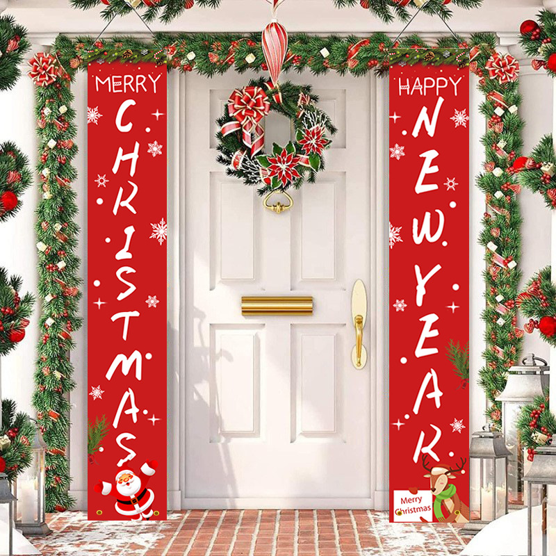 180x30 cm Distico di Natale Bandiere di Capodanno Portico Segno Porta Banner Appeso Decorazione Banner SDJD123