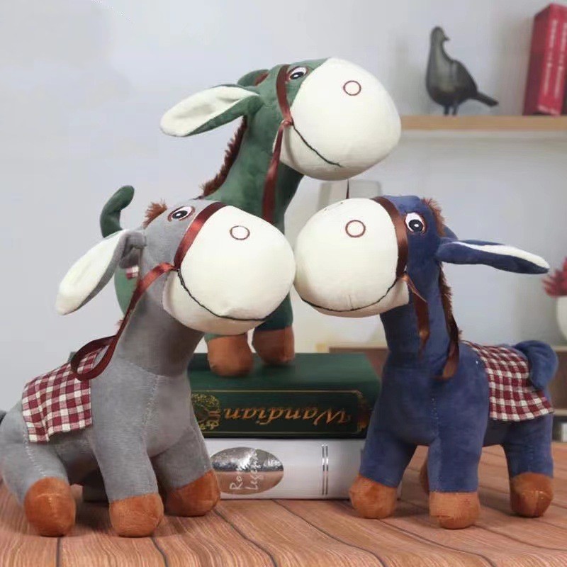 Anime Stuffed Plush Animals Toy Cute Donkey Doll Children's Playmate Home Decoration Boys Girls Birthday Children's Day Christmas 2 Style 25cm