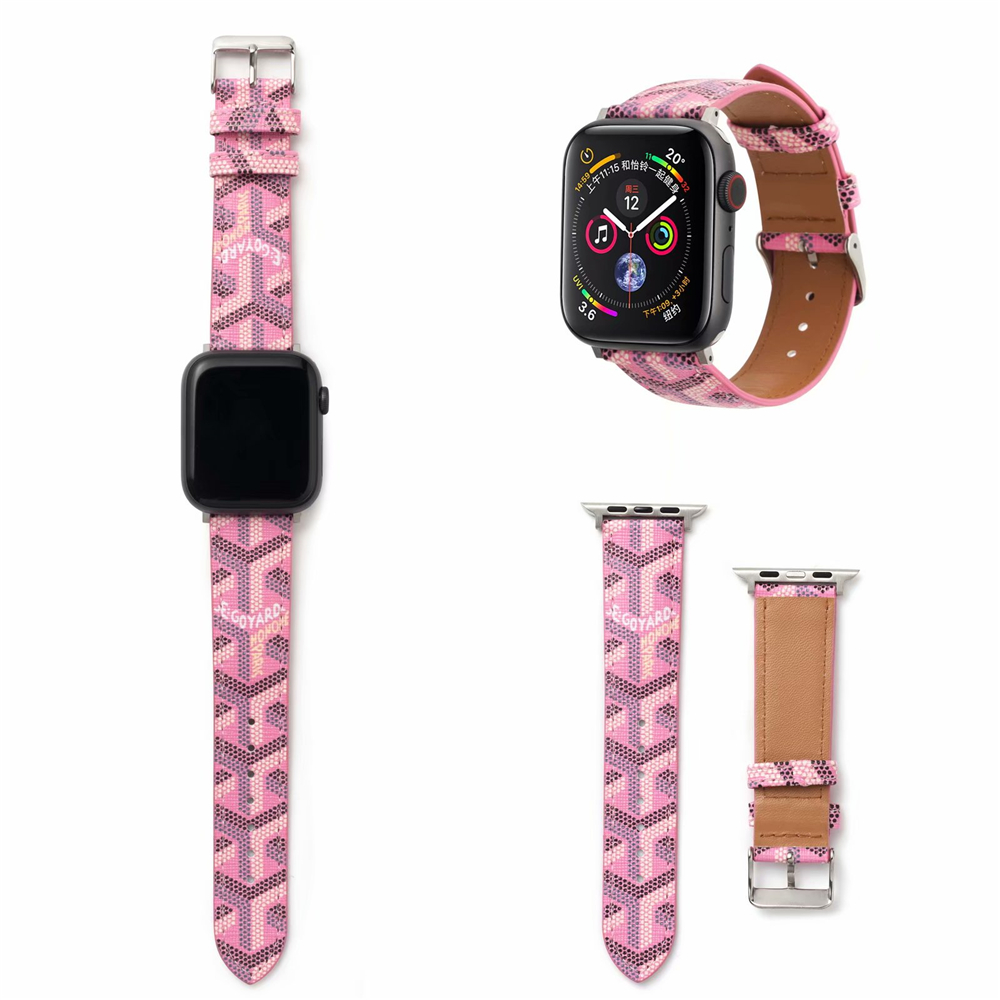 Роскошный модный ремешок для часов, подходит для Apple Watch с Apple iwatch 1/2/3/4/5/SE/6 поколения, обычная европейская кожа 38/41/42/42/44/45/49 мм