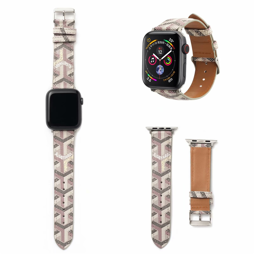 Роскошный модный ремешок для часов, подходит для Apple Watch с Apple iwatch 1/2/3/4/5/SE/6 поколения, обычная европейская кожа 38/41/42/42/44/45/49 мм