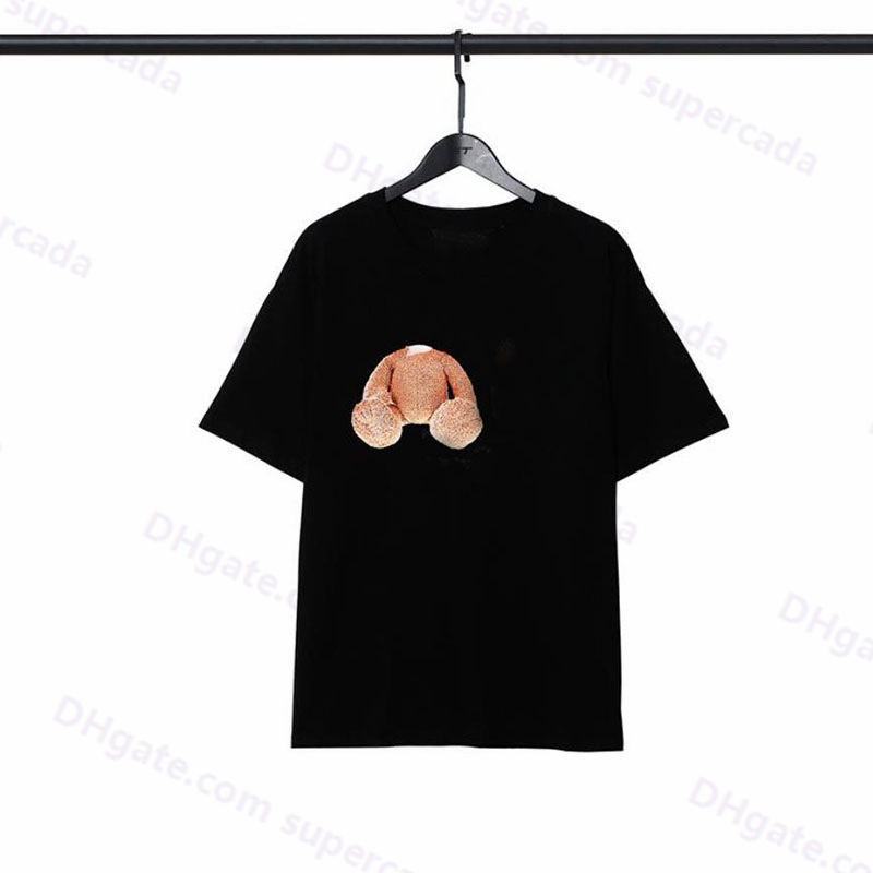 9GZ2 Herrenhemden Neue Modemarke Pa Palms/Engel Teddybär Kurzarm Baumwolle Oversize Lose T-Shirt für Männer Ein