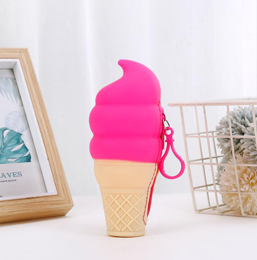 DHLmonederos mujer silicona helado lindo llavero cartera mezcla color