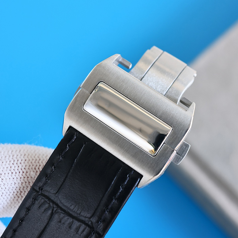 Män tittar automatisk 7550 Mekanisk rörelse klockor 43,3 mm vattentät mode reporistent skrapning safir armbandsur läderband