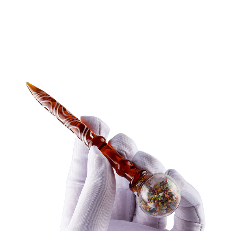 Healthy_Cigarette Smoking Dabber Tool 5,11 pollici Snake Eye Glass Dabbers Ball Carb Cap con colore rosso bianco USA Dab Rigs Bong
