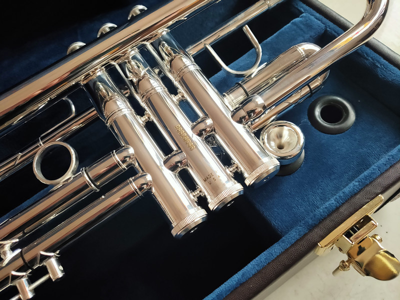 Trompeta Bb de latón LT190S-37GS, instrumentos musicales chapados en plata de alta calidad, trompeta plana B tallada a mano exquisita con boquilla