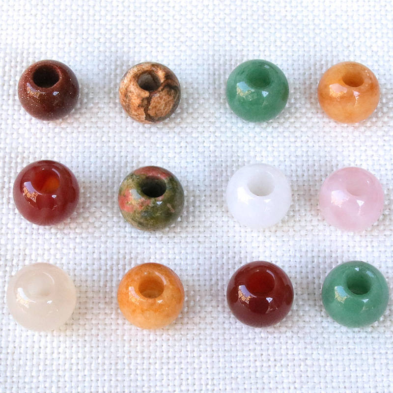 5x14mm Natuursteen 5mm Big Hole Kralen Fijne Abacus Vorm Losse Stenen Kralen voor het maken van Jewerly Ketting Armband Oorbellen