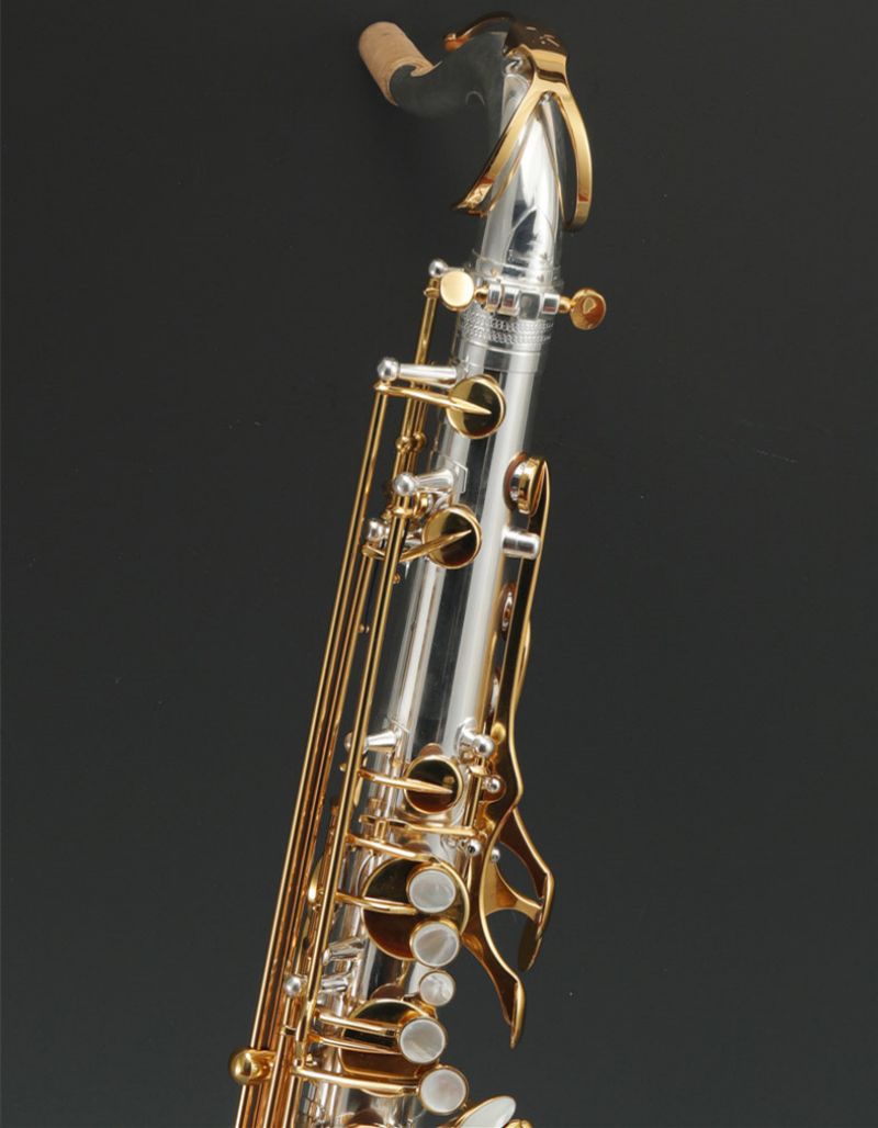 Aisiweier JTS-1100SG Marke Bb Tenor Saxophon Messing Versilbert Körper Gold Lack Schlüssel B Flache Saxophon Instrument Mit Leinwand Fall