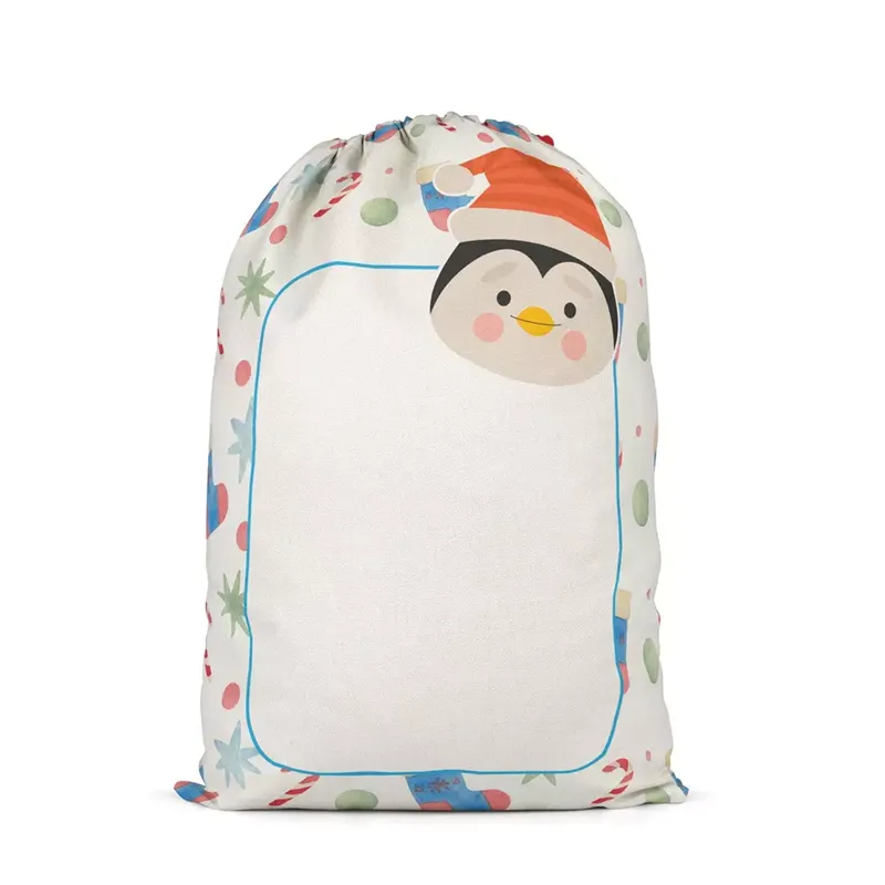 Novo bolsa de Papai Noel Sacy Sacks, em branco, bolsa de armazenamento de presente decorativo de linho de grande capacidade, bolsa de armazenamento